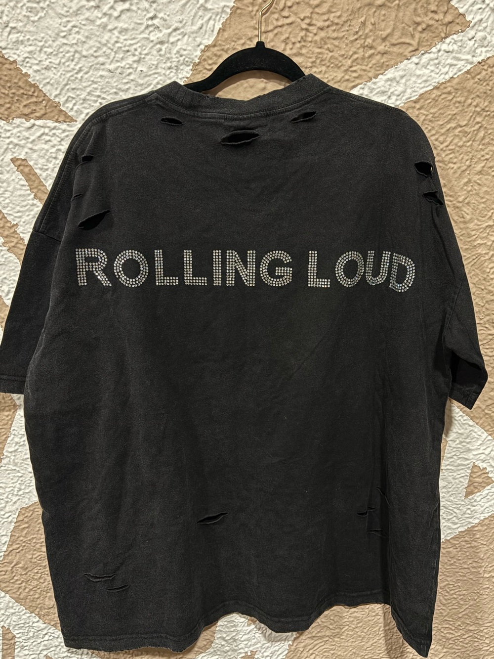 Authentic Rolling Loud Black Rhinestone Logo Tee